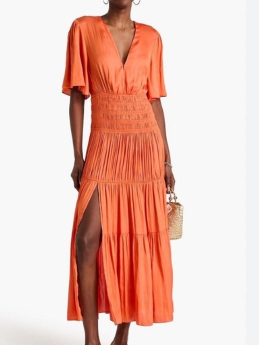 Maje Orange Maxi Dress Size 38
